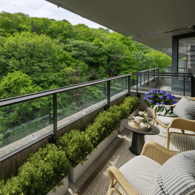 Balcony at Rockhill in Montreal.